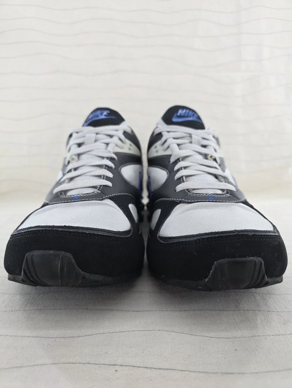 Nike Mems Shox Heritage Grey Black Blue Sneakers Shoes 386202-041 Size 12.5
